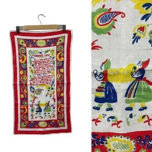 Vintage Swedish Kitchen Towel by Carrie Wilson Kronans Kaka Recipe Sweden